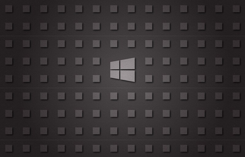 Windows Logo on Wall — Black, Minimalist, Digital Art