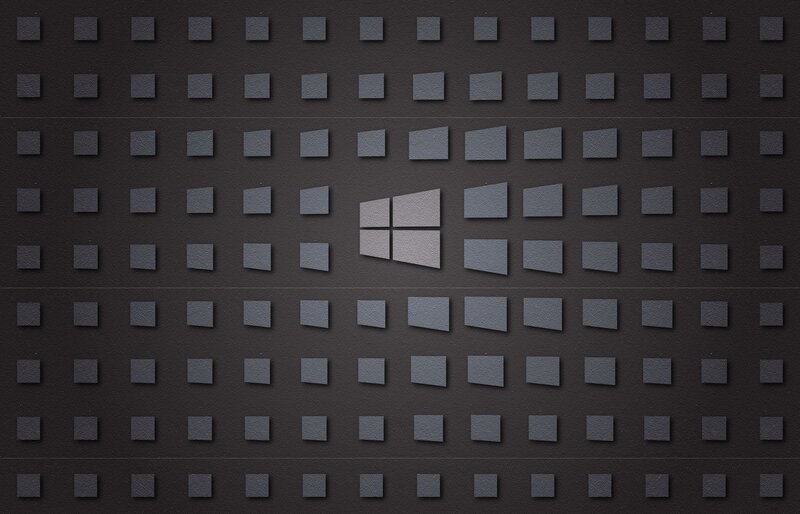 Windows Logo on Wall — Black, Minimalist