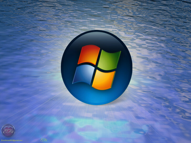 Windows logo on water background