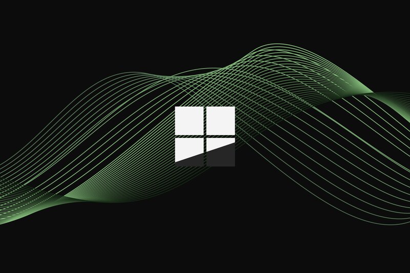 Windows Logo on Wave — Black