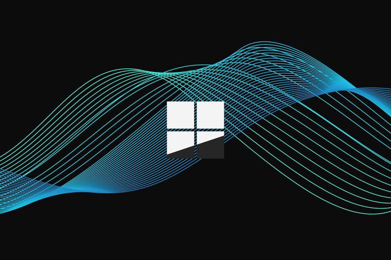 Windows Logo on Waves — Black