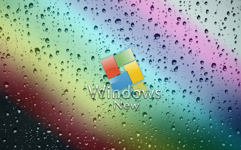 Windows Logo on Wet Glass