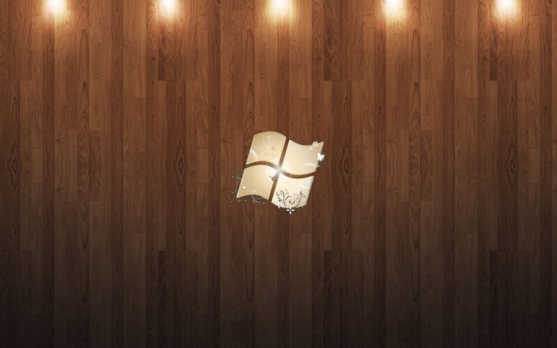 Windows Logo on Wood — Brown, Calm