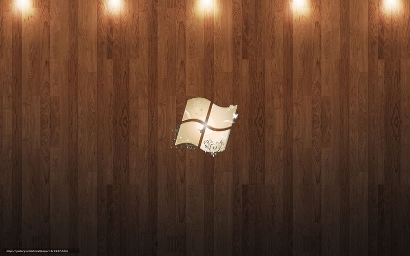 Windows Logo on Wood — Brown, Neutral
