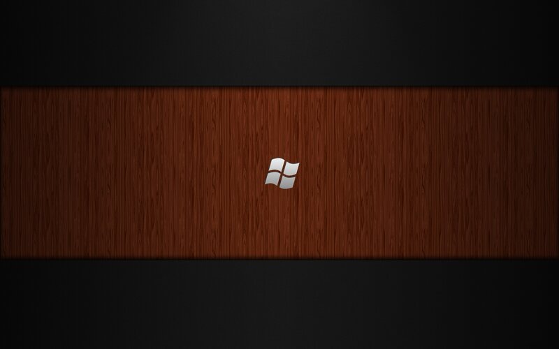 Windows logo on wood texture