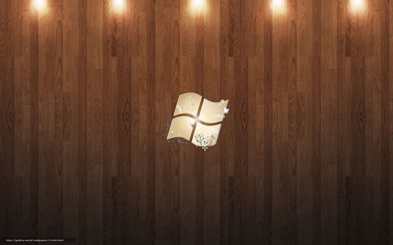 Windows logo on wood wall
