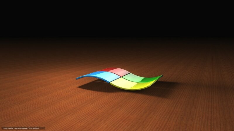 Windows logo on wooden surface