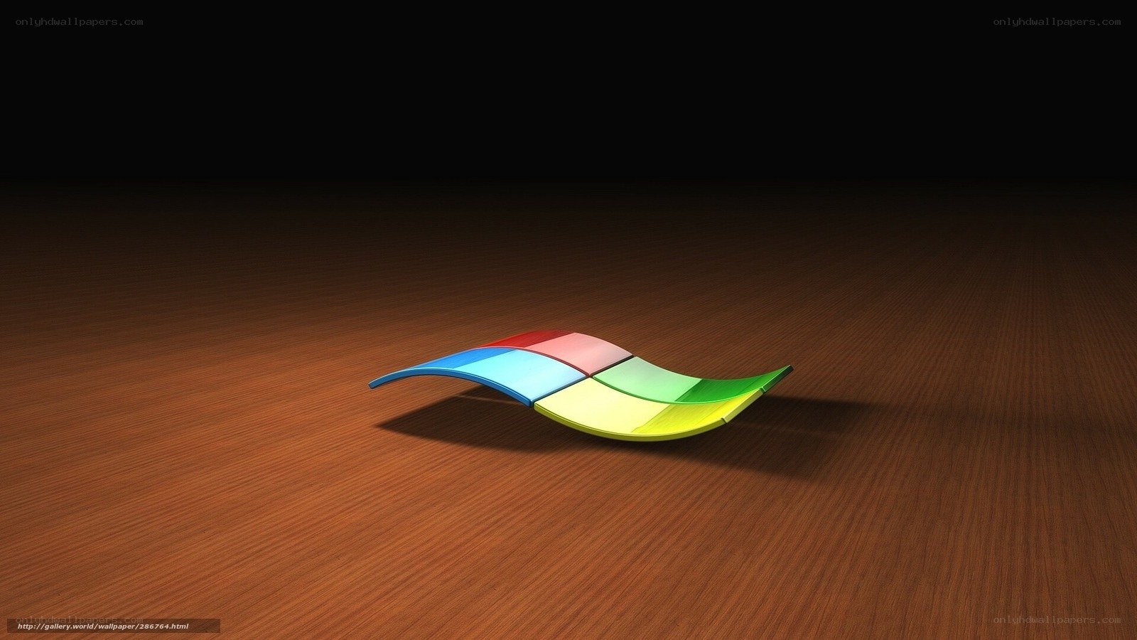 Windows logo on wooden surface