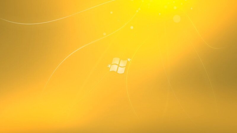 Windows logo on yellow background
