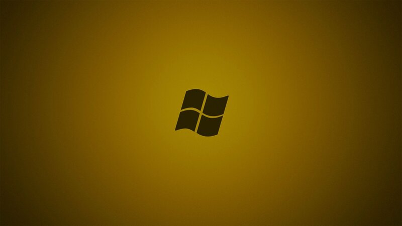 Windows logo on yellow background