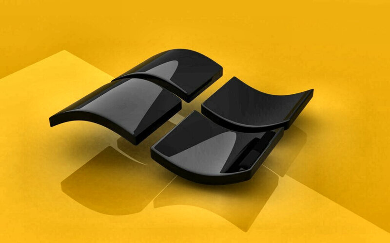 Windows Logo on Yellow — Minimalist