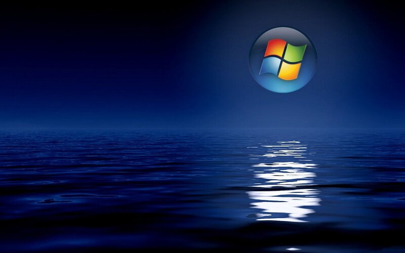 Windows logo over water