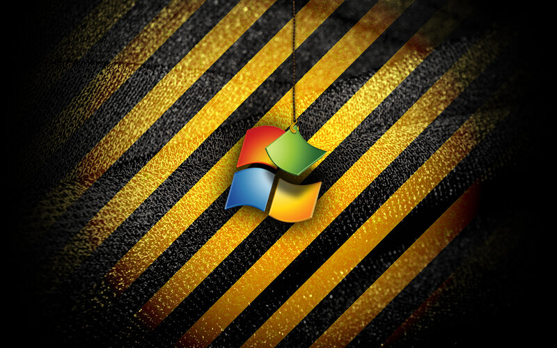 Windows Logo Pendant — Black, Dramatic, Digital Art