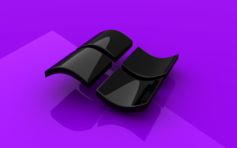 Windows Logo — Purple, Minimalist, 3d Render