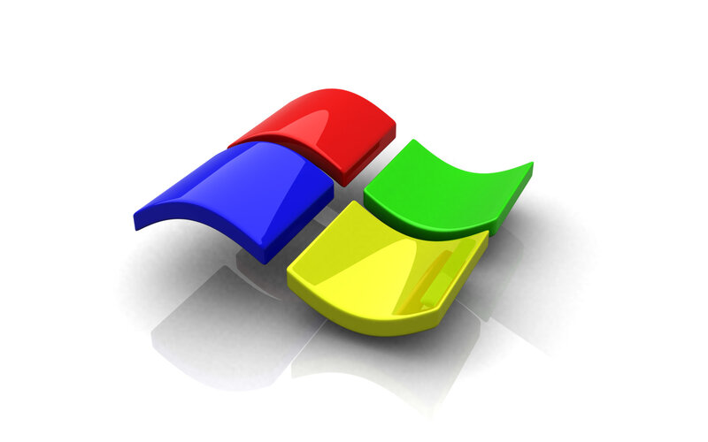 Windows Logo — Red, Neutral, 3d Render, Reflection