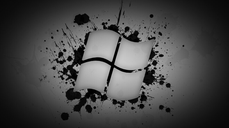 Windows Logo Splatter — Black, Dramatic