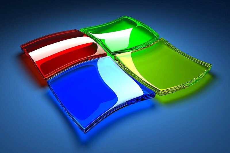 Windows Logo Tiles — Blue, Modern, 3d Render, Glass, Lighting