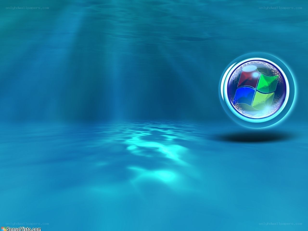 Windows logo underwater scene