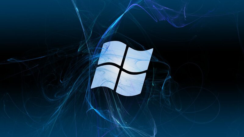 Windows logo with abstract background
