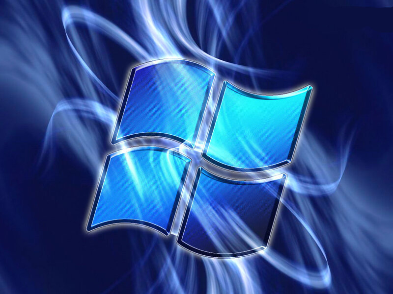 Windows logo with blue energy effect