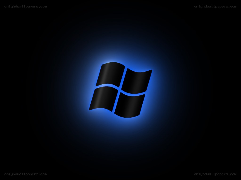 Windows logo with blue glow