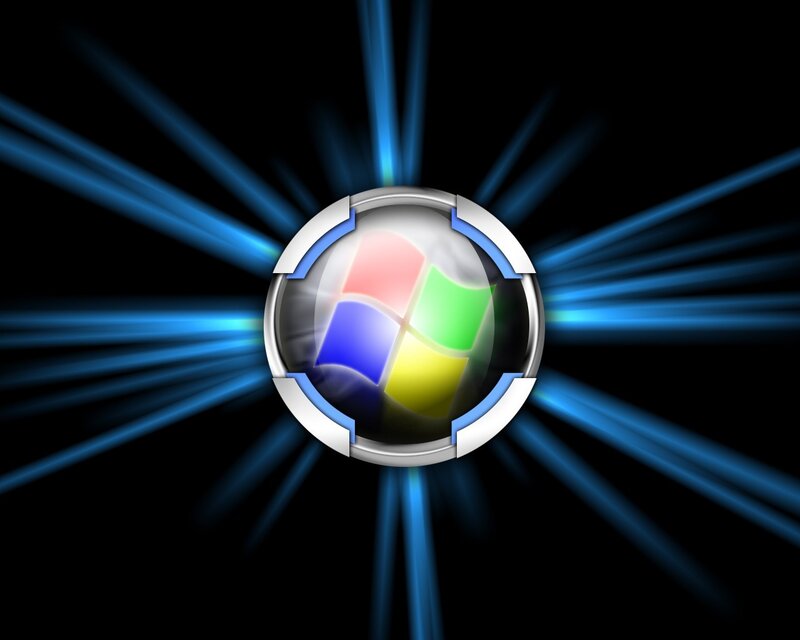 Windows logo with blue rays