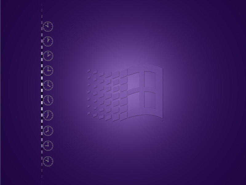 Windows logo with clocks
