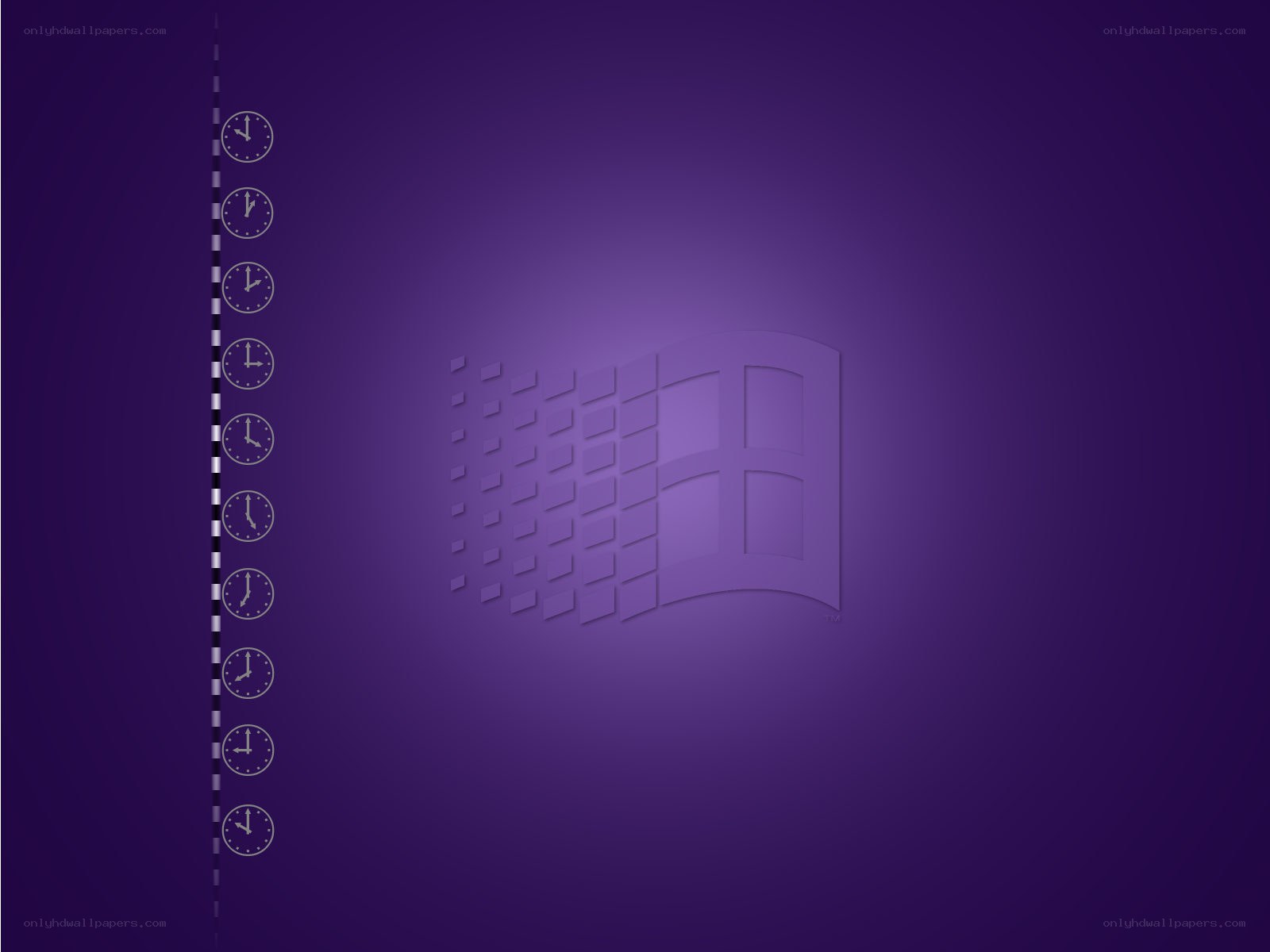 Windows logo with clocks