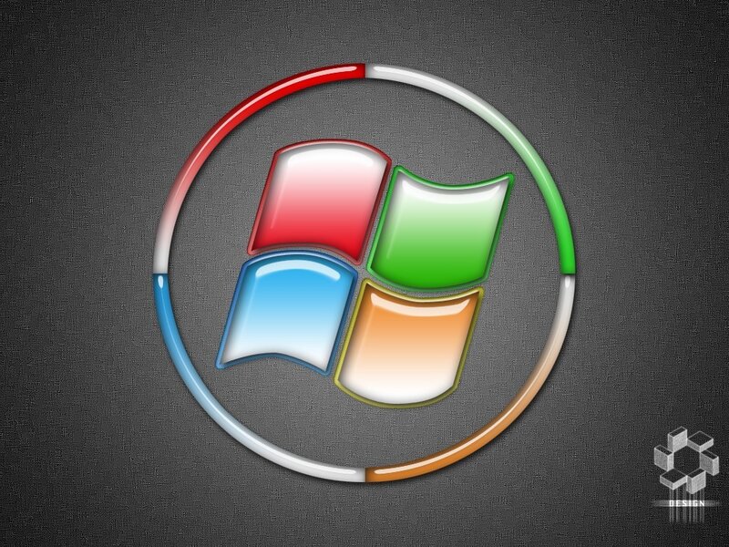 Windows logo with colored ring