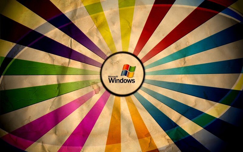 Windows logo with colorful rays