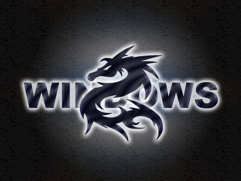 Windows logo with dragon design