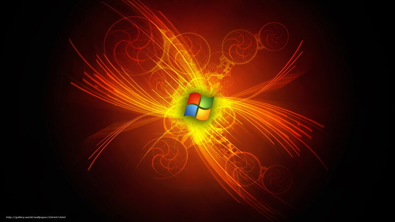 Windows logo with fiery design