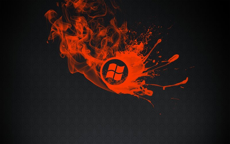 Windows Logo with Fire