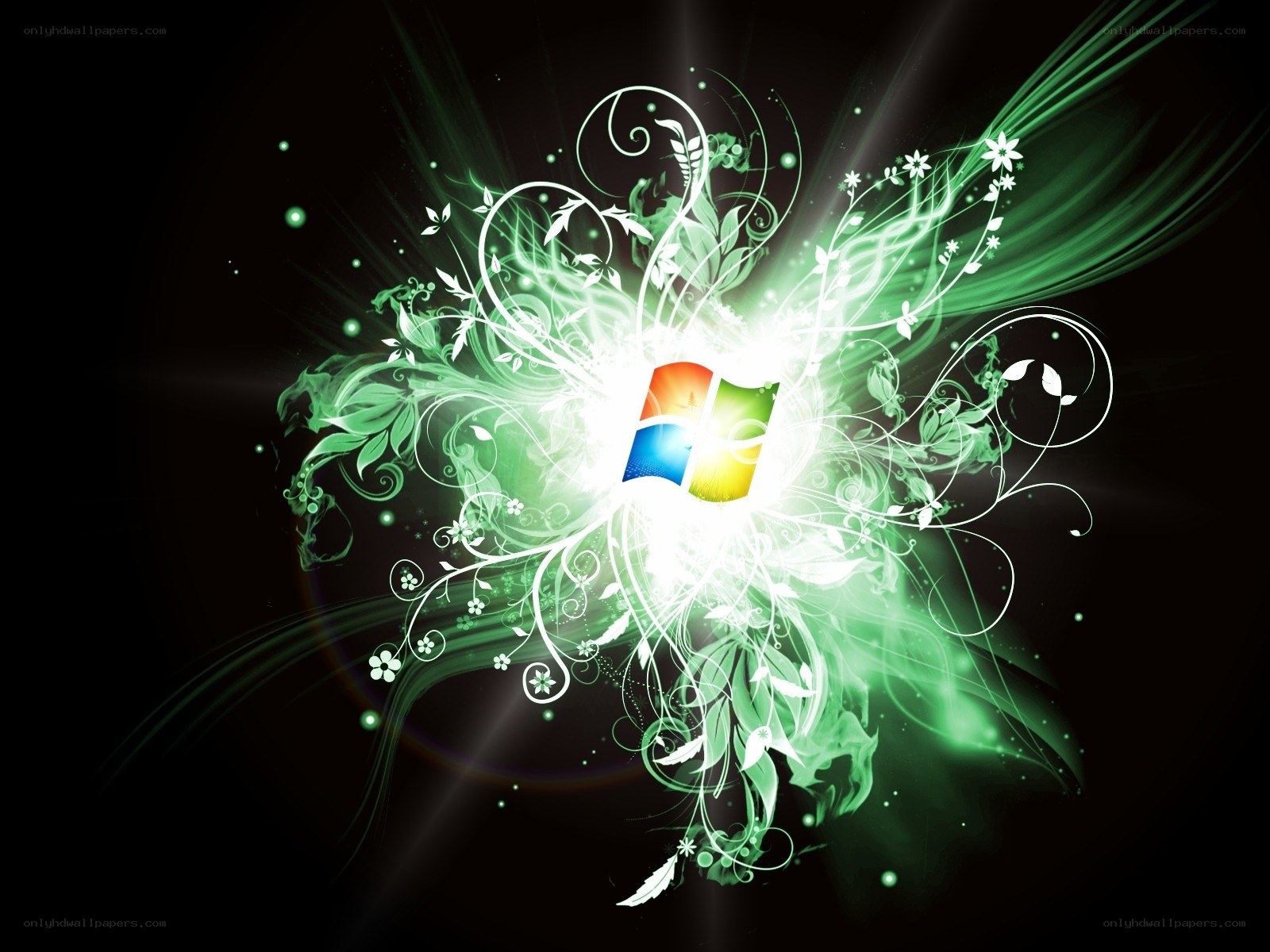 Windows logo with floral design