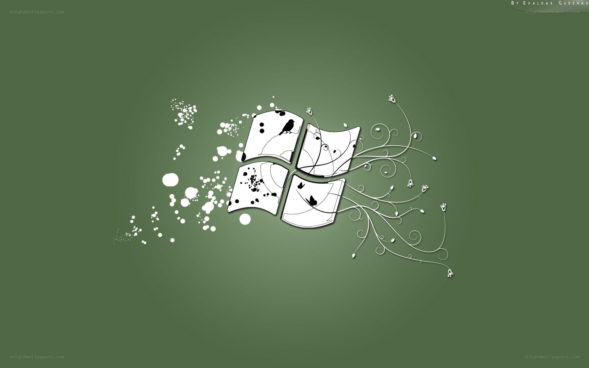 Windows logo with floral design