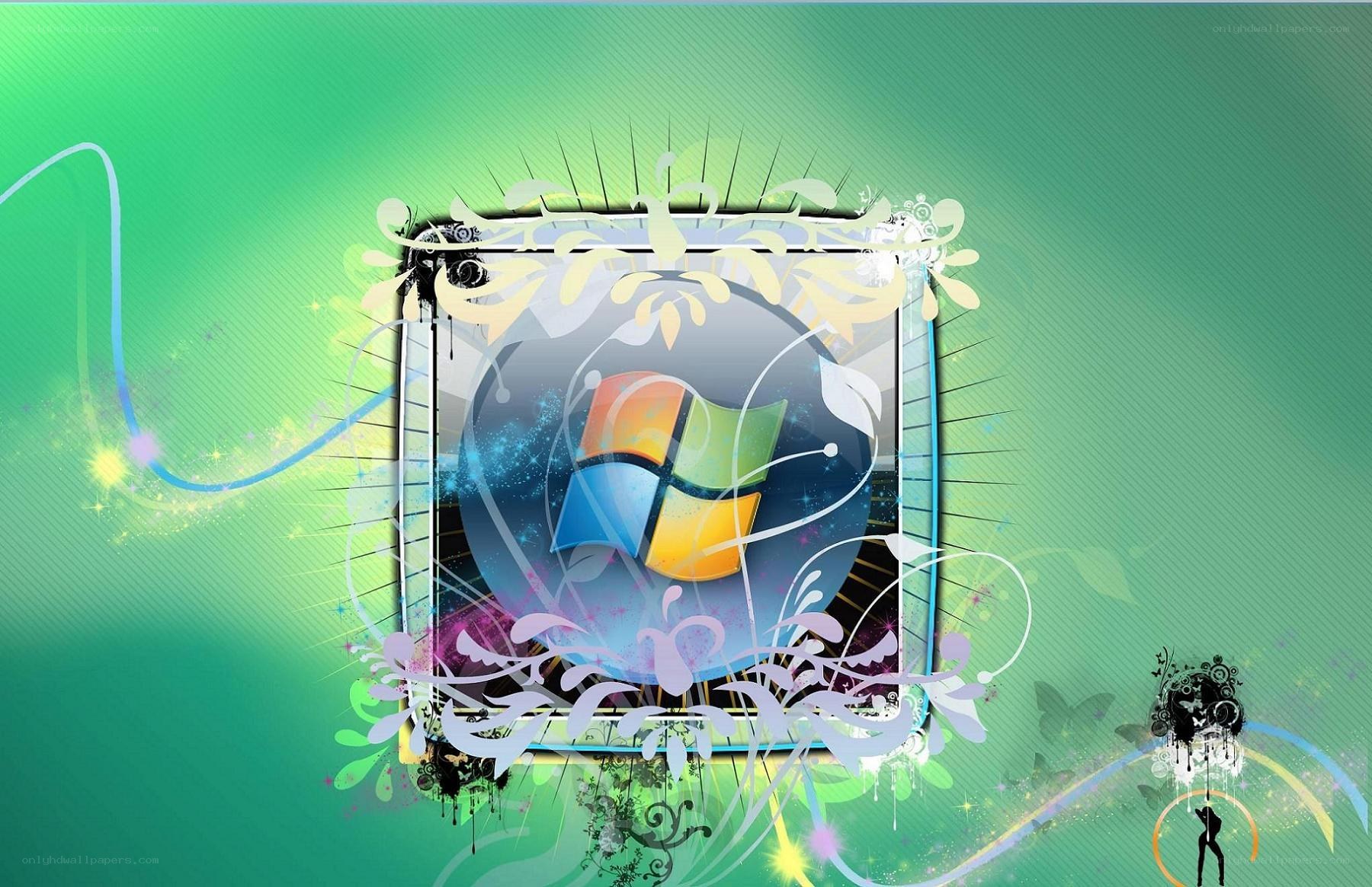 Windows logo with floral design