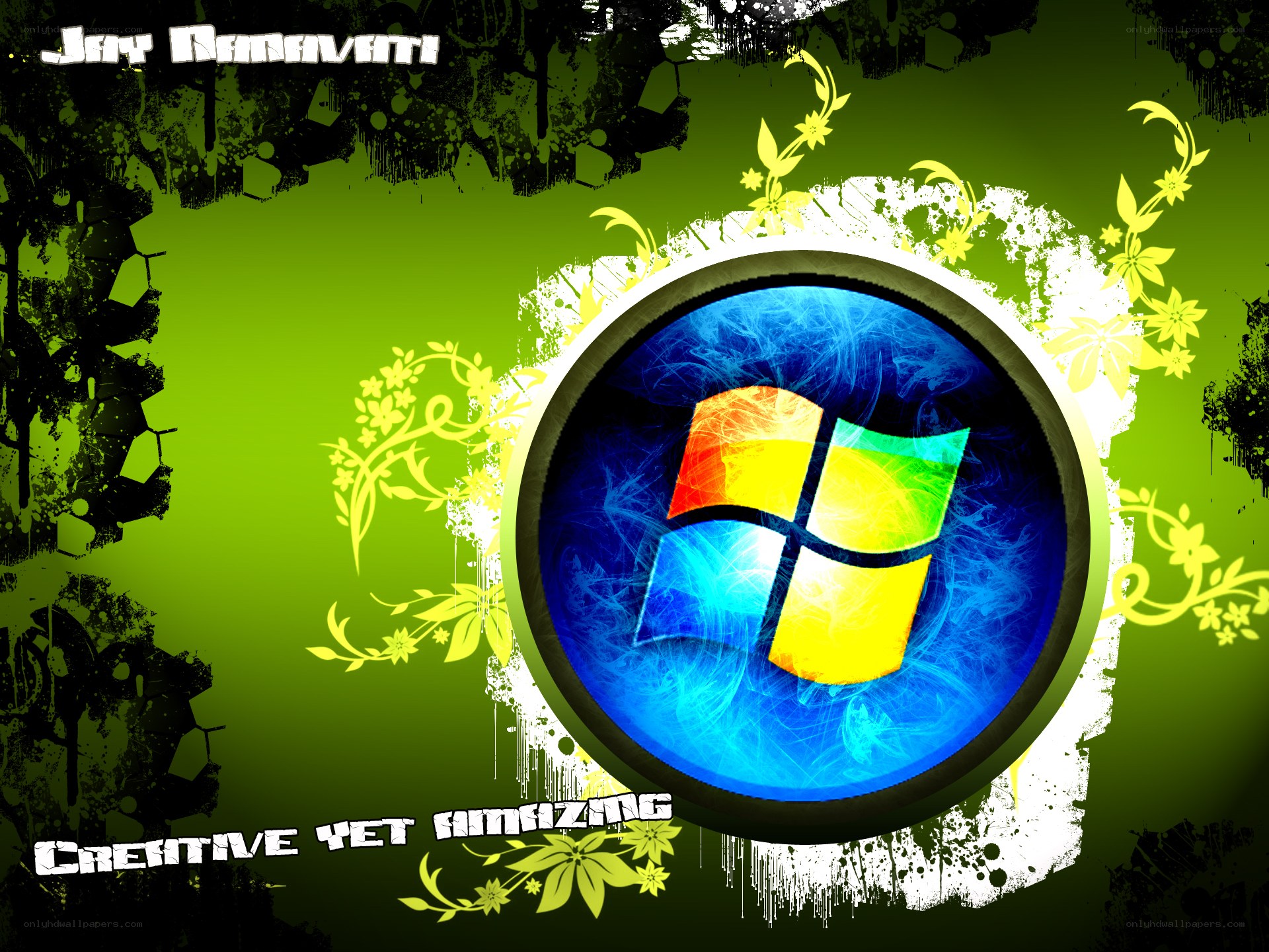 Windows logo with floral design