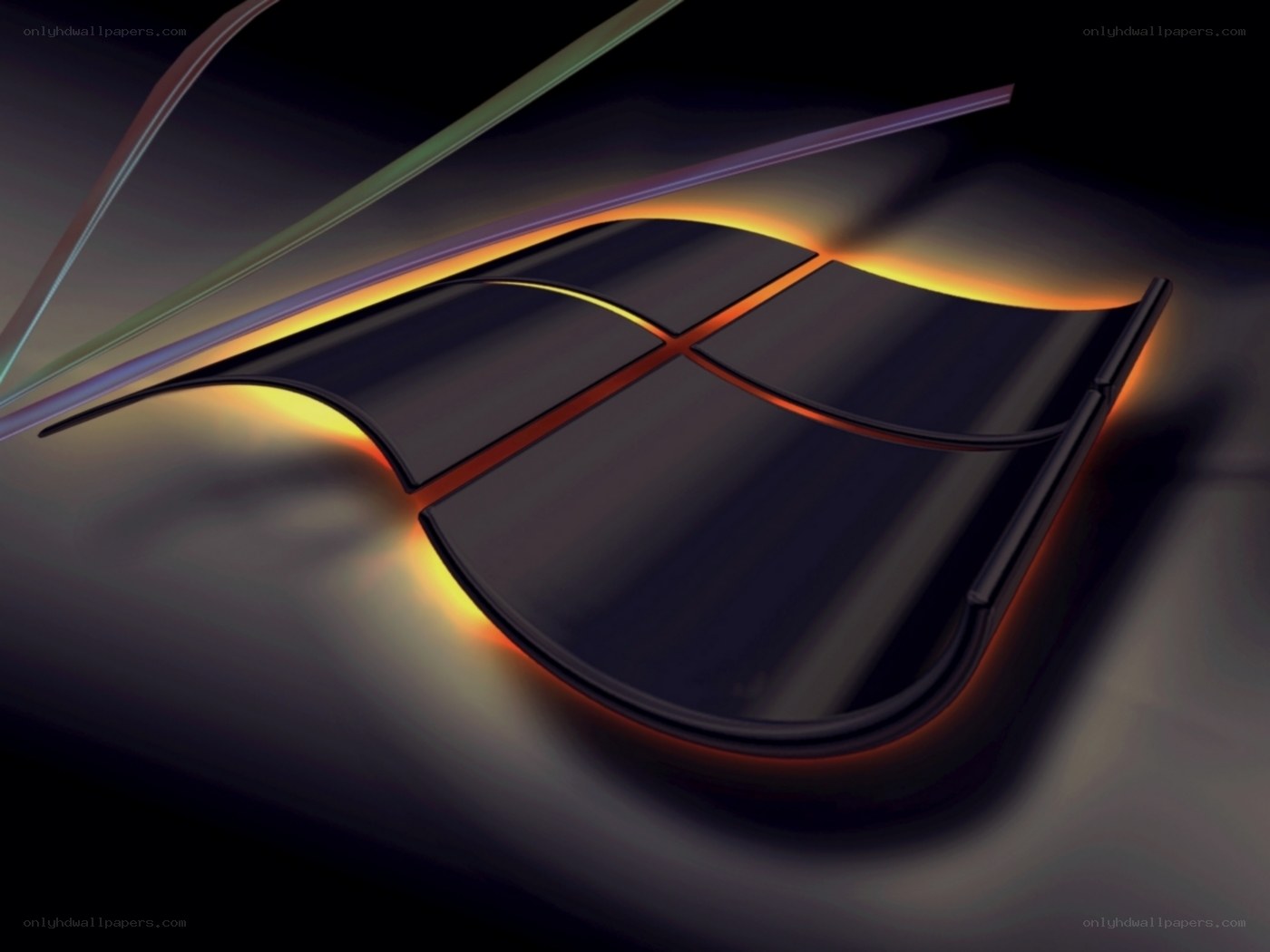 Windows logo with glowing lines