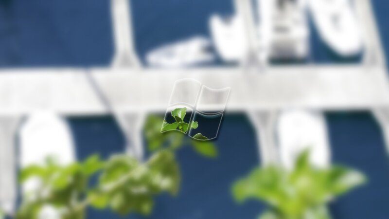 Windows logo with green leaves