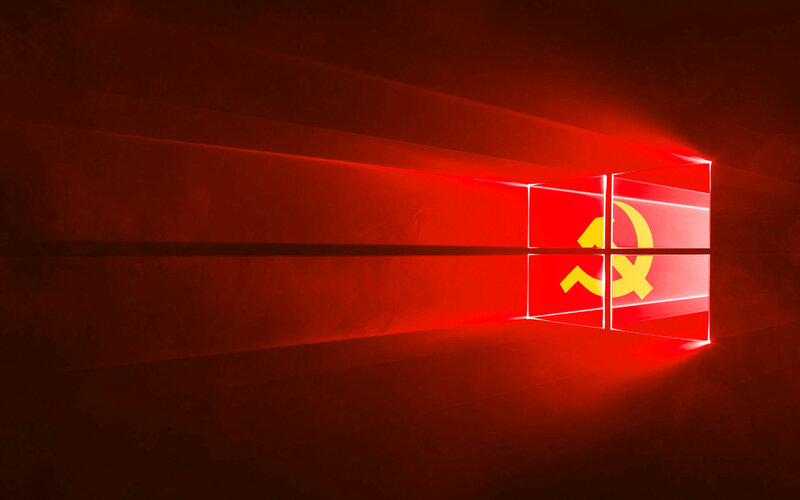 Windows Logo with Hammer and Sickle
