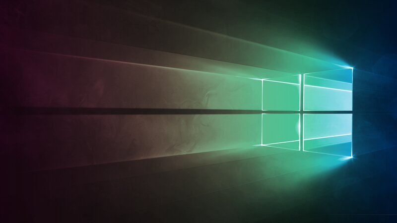 Windows Logo with Light Beams — Green