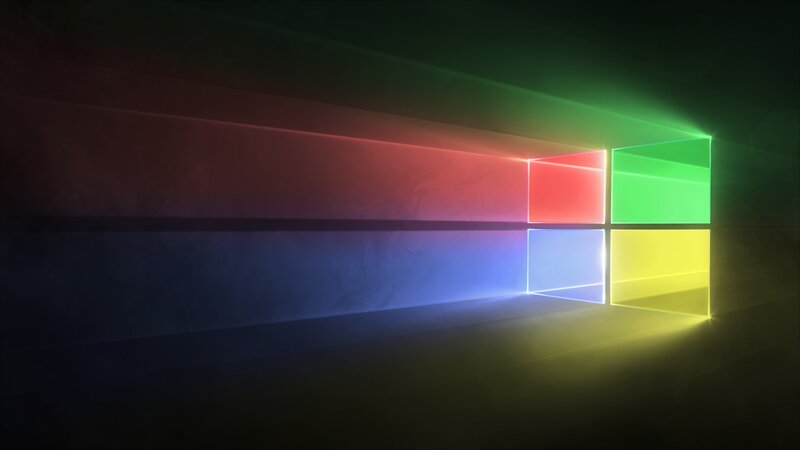 Windows Logo with Light Beams