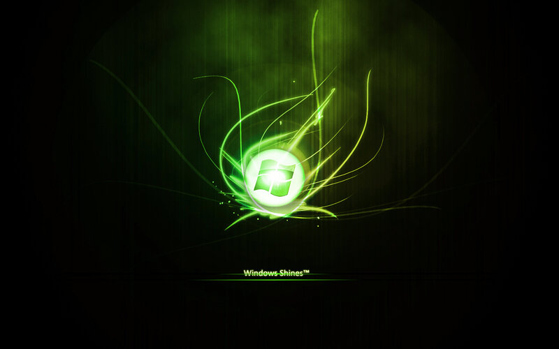 Windows Logo with Light Effects — Green, Dynamic