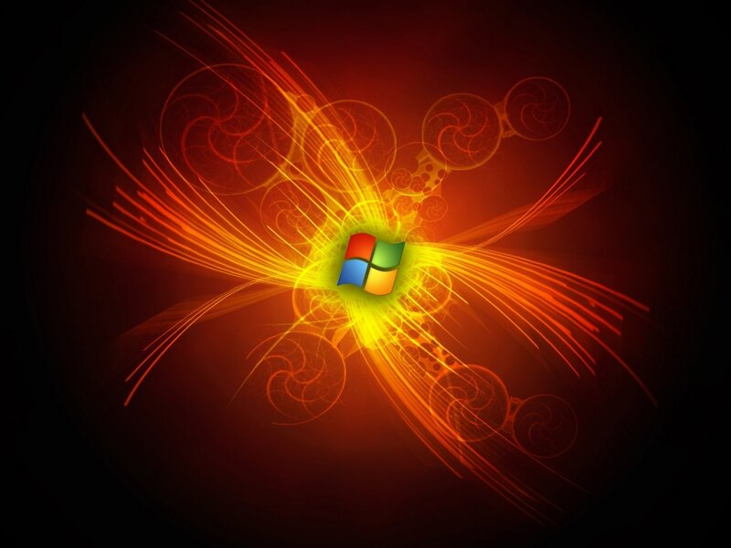Windows Logo with Light Effects — Red, Dynamic