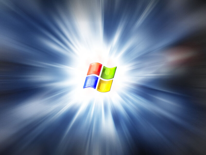 Windows Logo with Light Rays — Blue