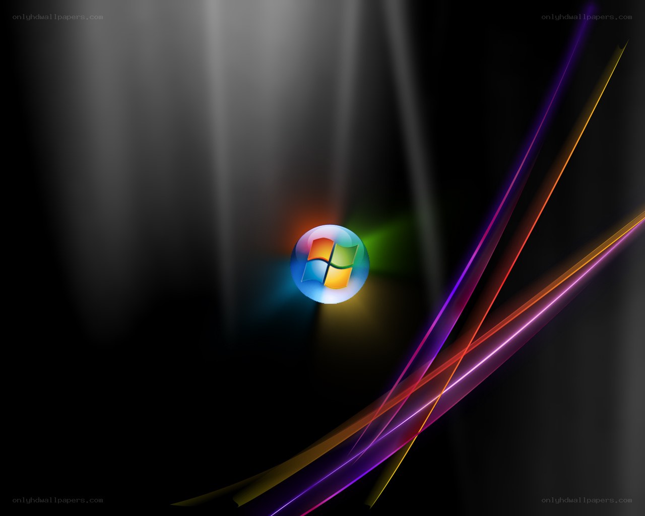 Windows logo with light streaks