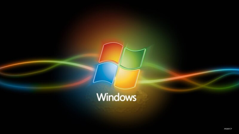 Windows Logo with Light Streaks — Black