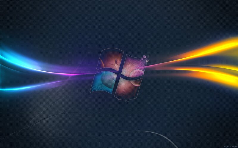 Windows Logo with Light Streaks — Blue