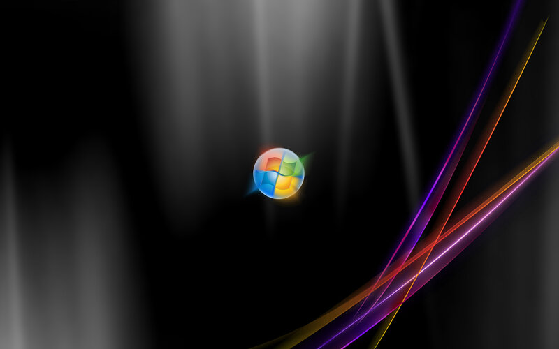 Windows logo with light streaks