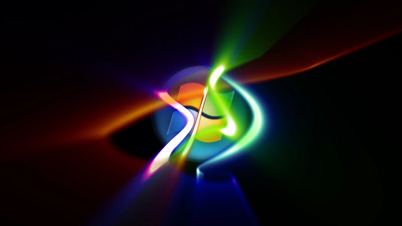 Windows logo with light trails